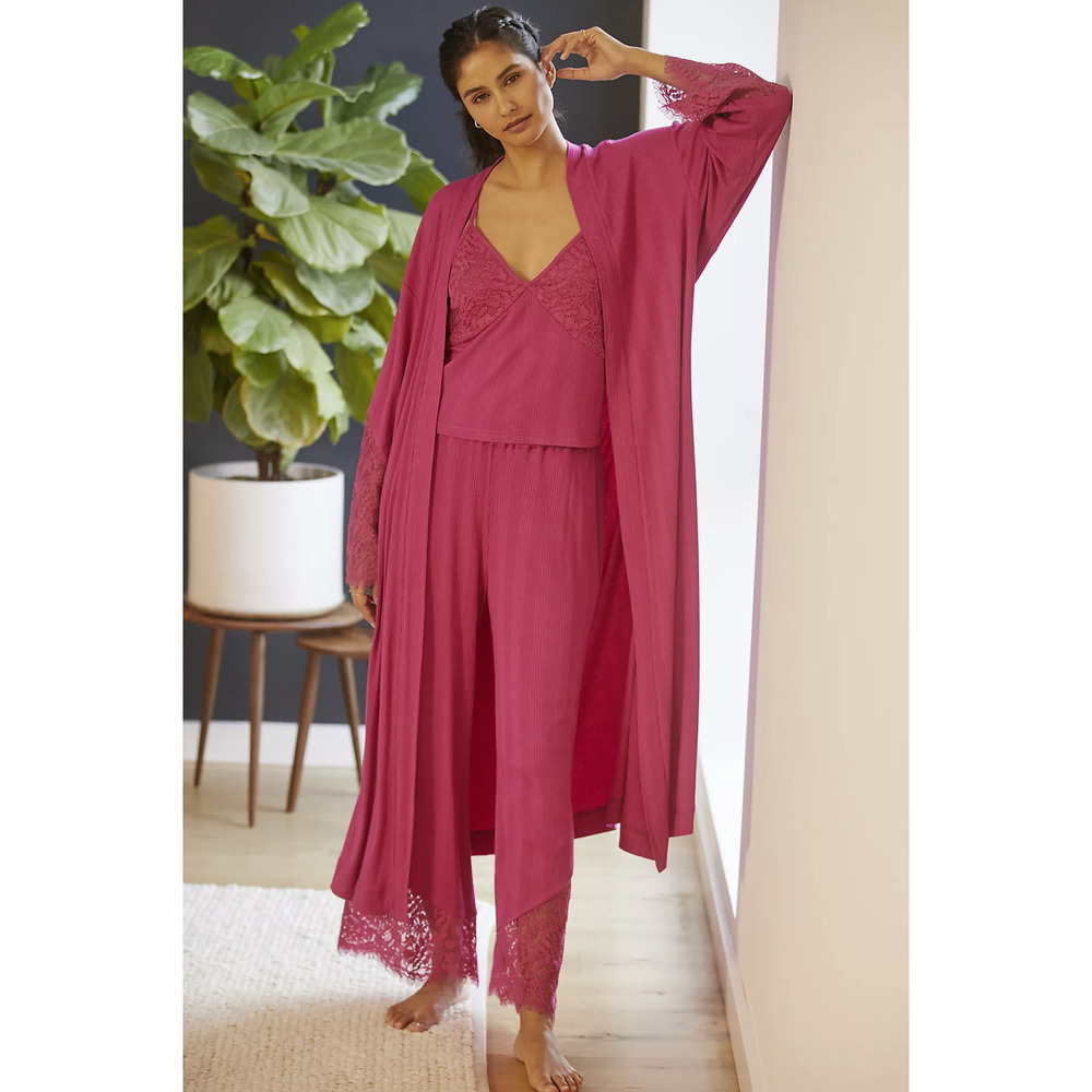 NEW Anthropologie Pink Ilia Maxi Boho Robe - Size M/L